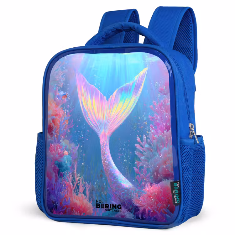 Kids backpack - Blue - Mermaid - Coral - Water — 3