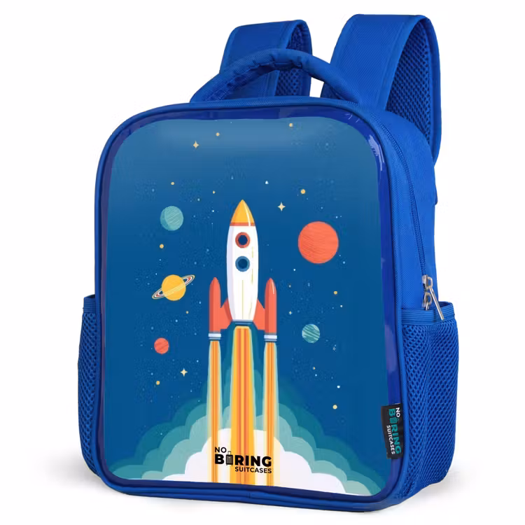 Kids backpack - Blue - Rocket - Planet - Stars - Multicolored — 3