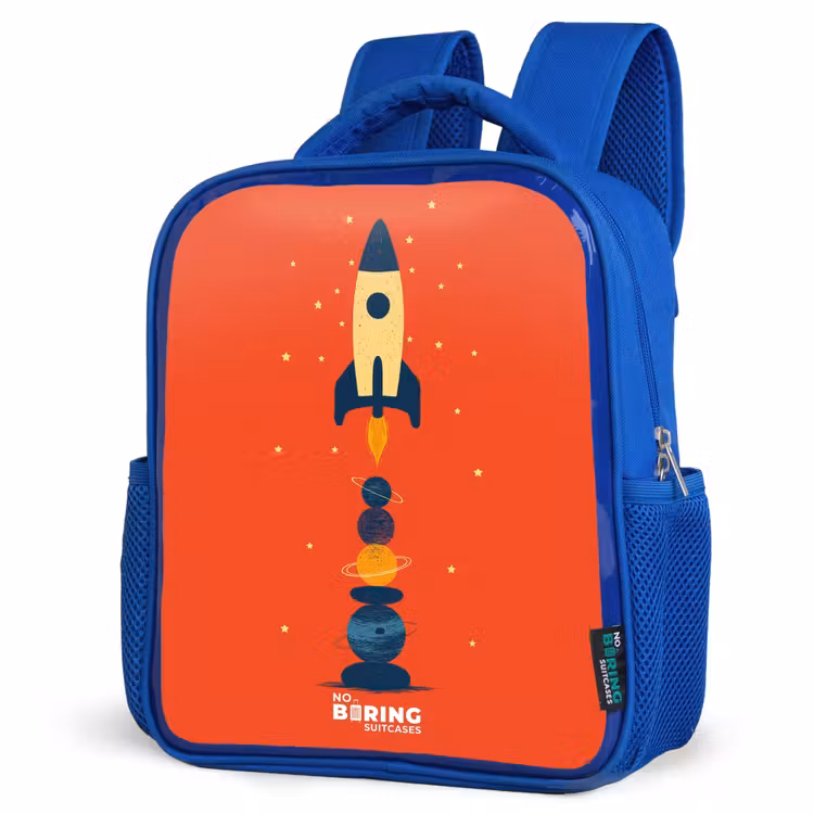 Kids backpack - Blue - Rocket - Stars - Planets — 3