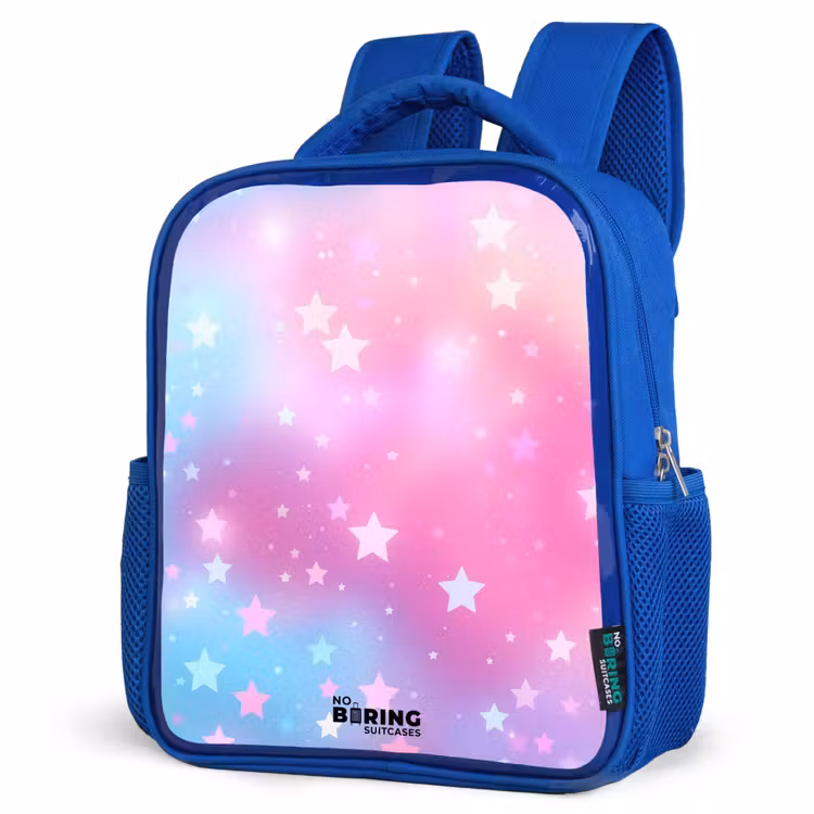 Kids backpack - Blue - Stars - Pink - Blue — 3