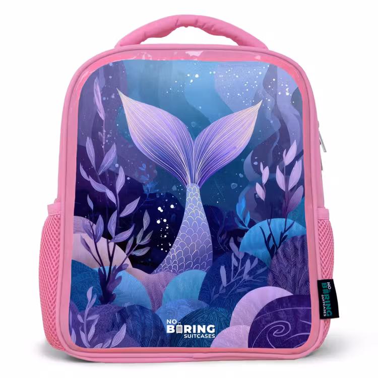Kids backpack - Pink - Mermaid - Underwater - Purple - Blue — 1
