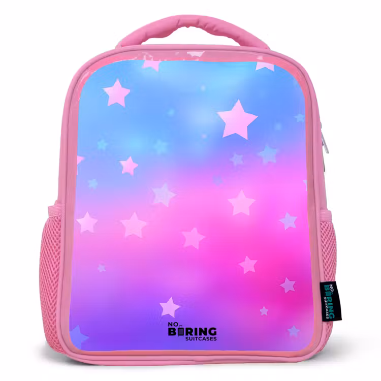 Kids backpack - Pink - Stars - Pink - Blue — 1