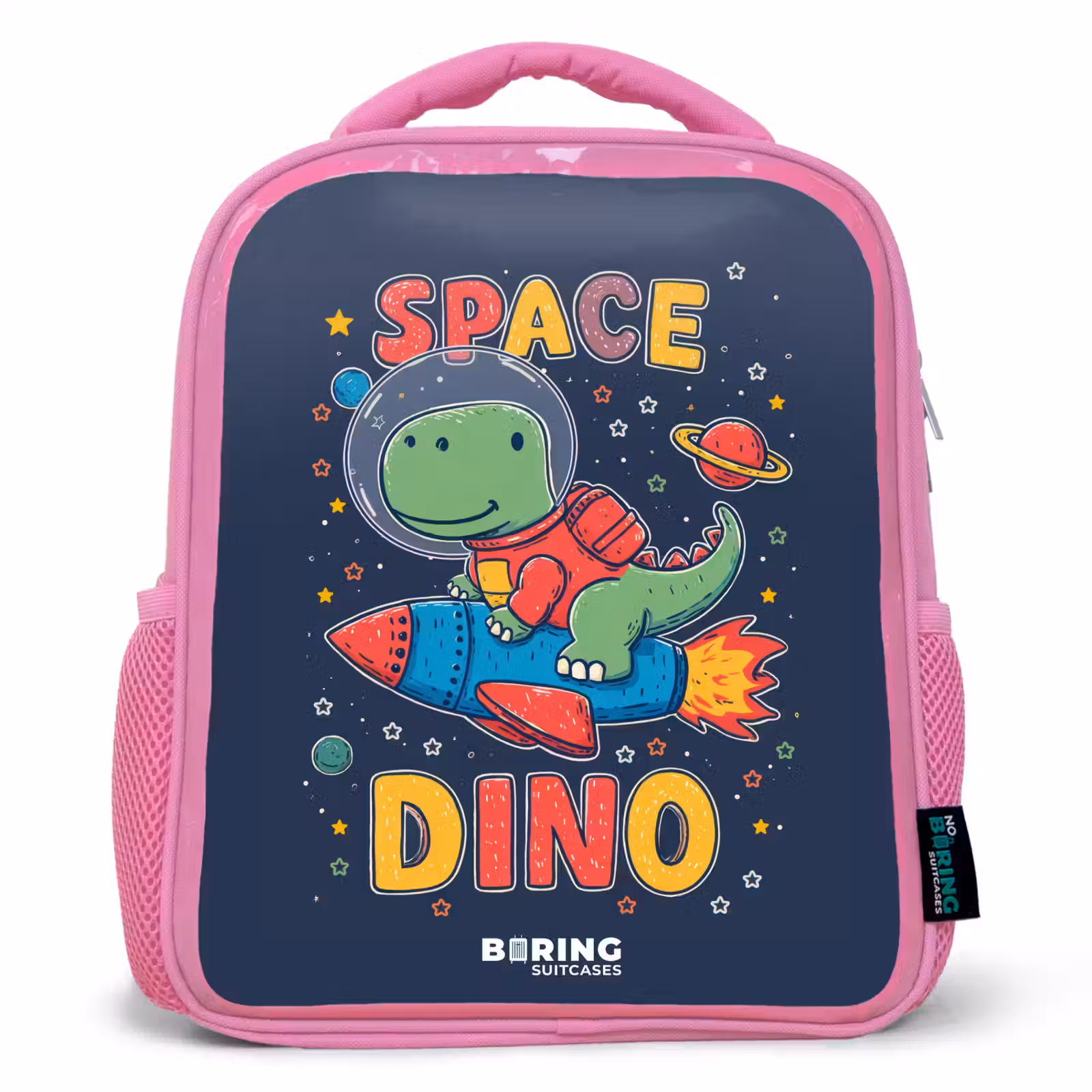 Kids backpack - Pink - Dino - Green - Rocket - Stars — 1