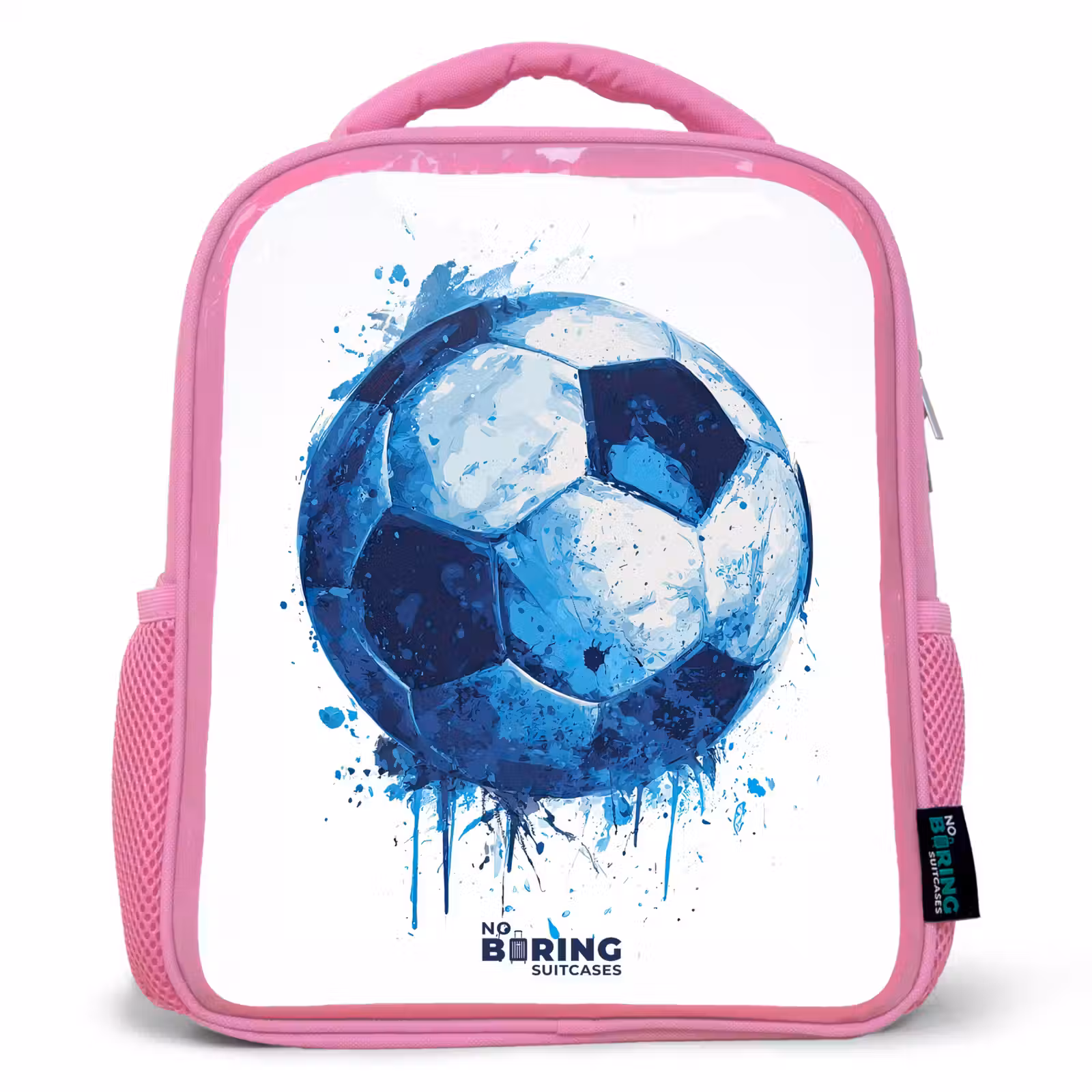 Kids backpack - Pink - Soccer - Ink splashes - Blue - Ball — 1