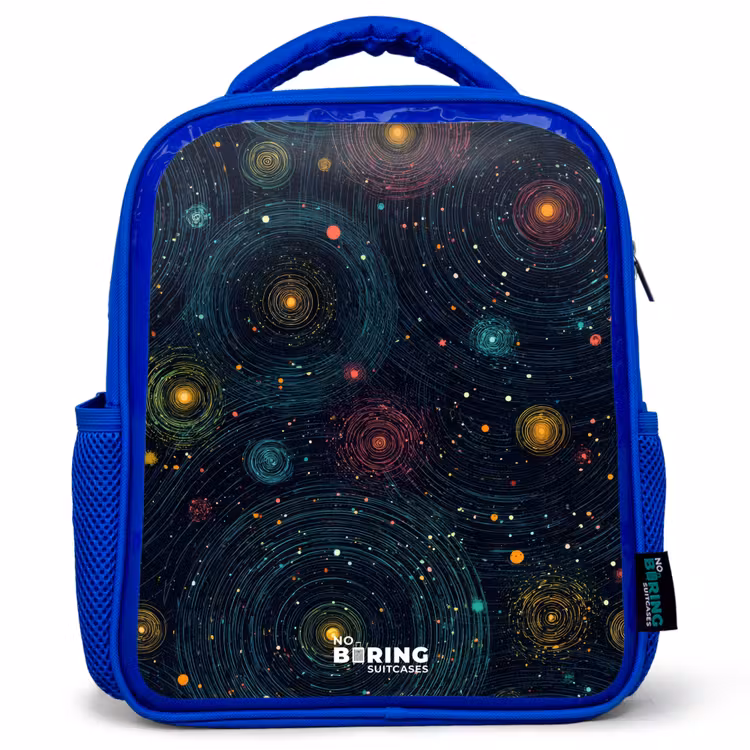 Kids backpack - Blue - Stars - Planets - Colorful — 1