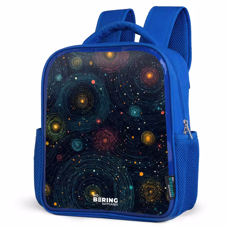 Kids backpack - Blue - Stars - Planets - Colorful — 3