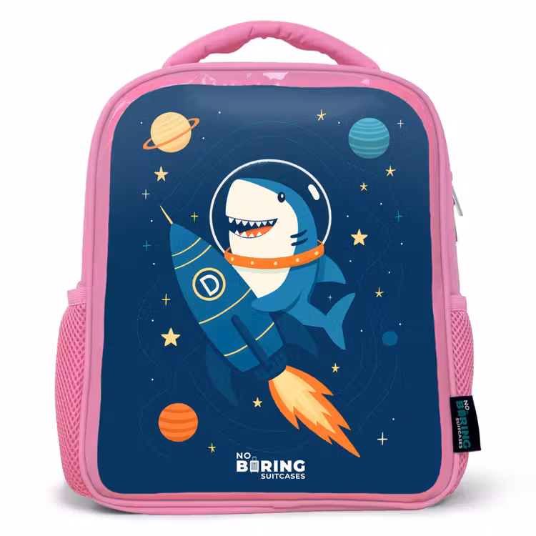 Kids backpack - Pink - Animal - Space - Planet - Rocket — 1