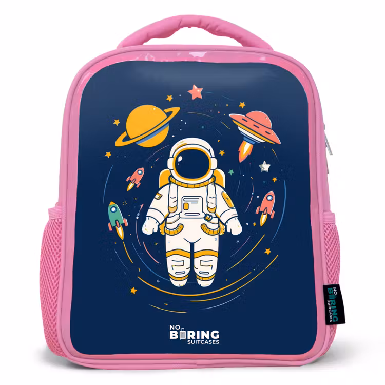 Kids backpack - Pink - Astronaut - Planet - Stars - Rocket — 1