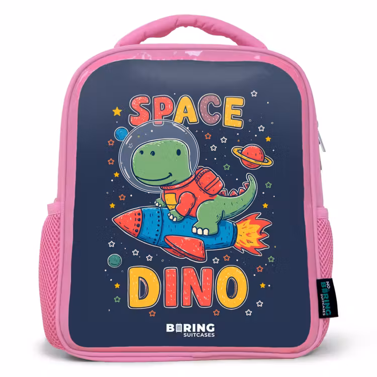 Kids backpack - Pink - Dino - Green - Rocket - Stars — 1