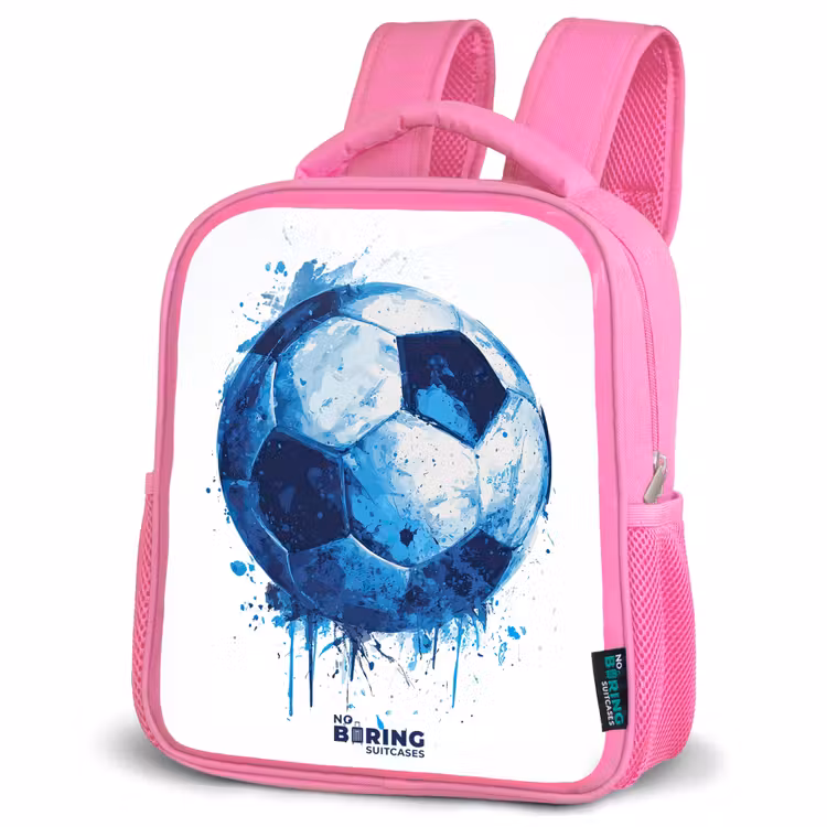 Kids backpack - Pink - Soccer - Ink splashes - Blue - Ball — 4