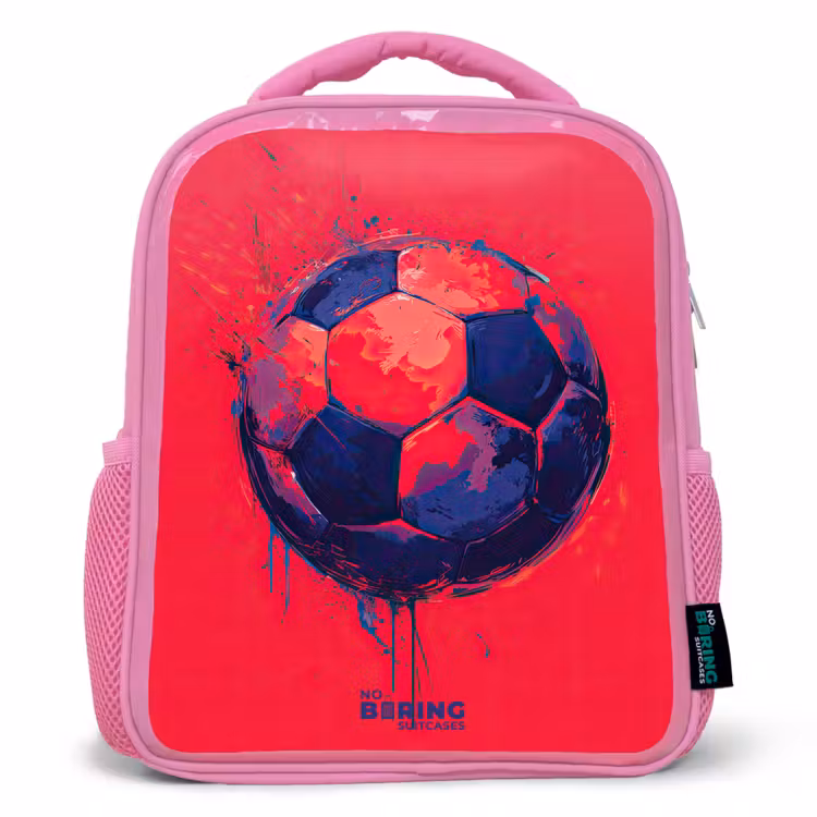 Kids backpack - Pink - Soccer - Paint - Blue - Red — 1