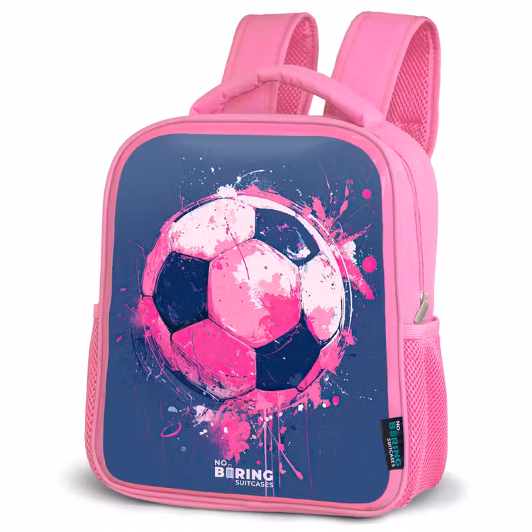 Kids backpack - Pink - Soccer - Paint - Pink - Blue — 4