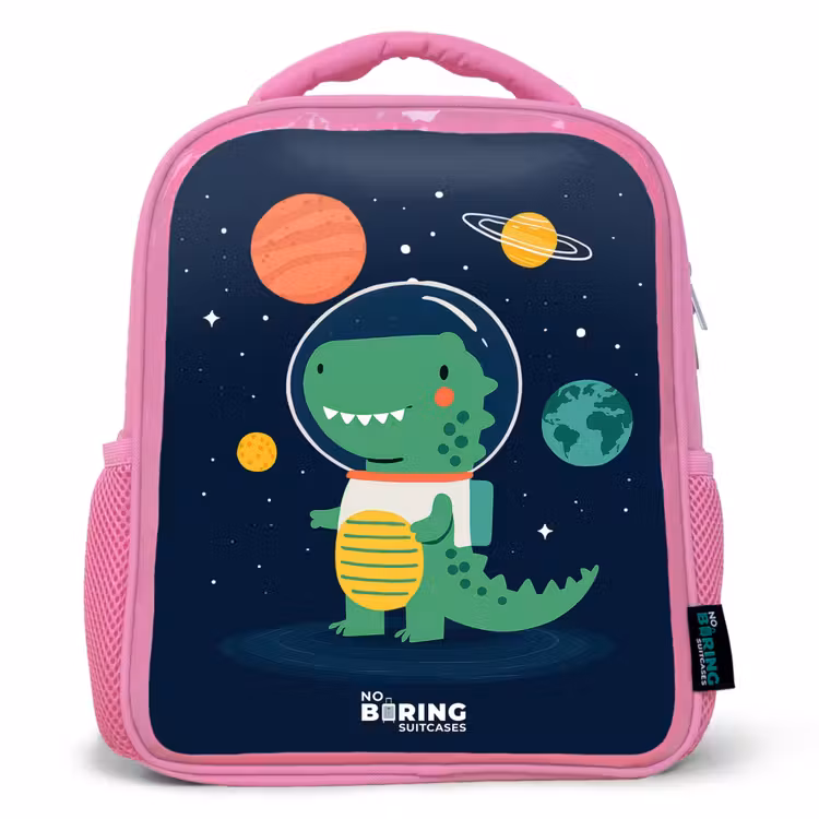 Kids backpack - Pink - Space - Dino - Planets - Stars — 1