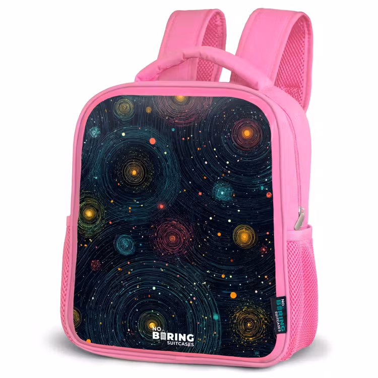 Kids backpack - Pink - Stars - Planets - Colorful — 4