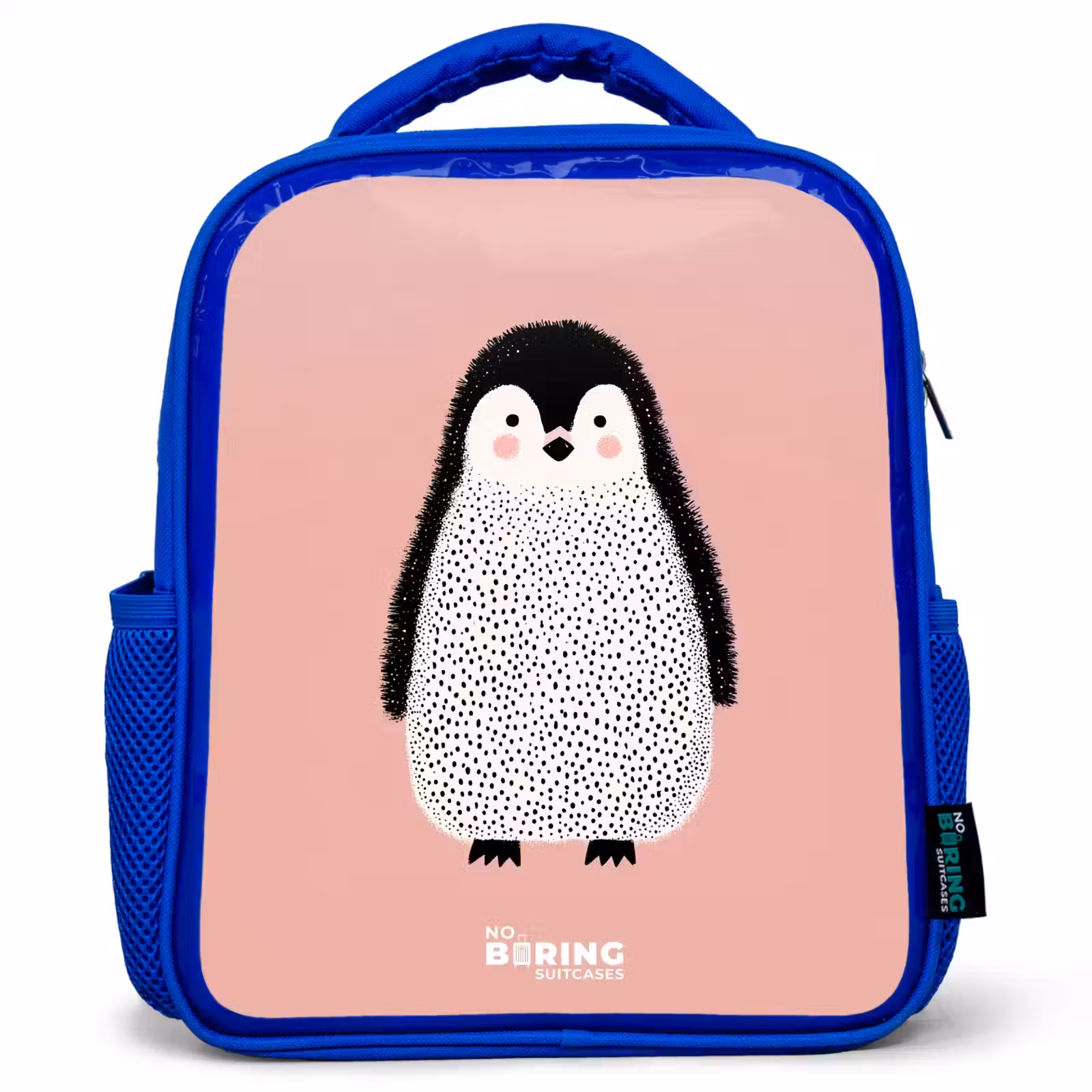 Kids backpack - Blue - Penguin - Dots - Pink - Minimalist — 1