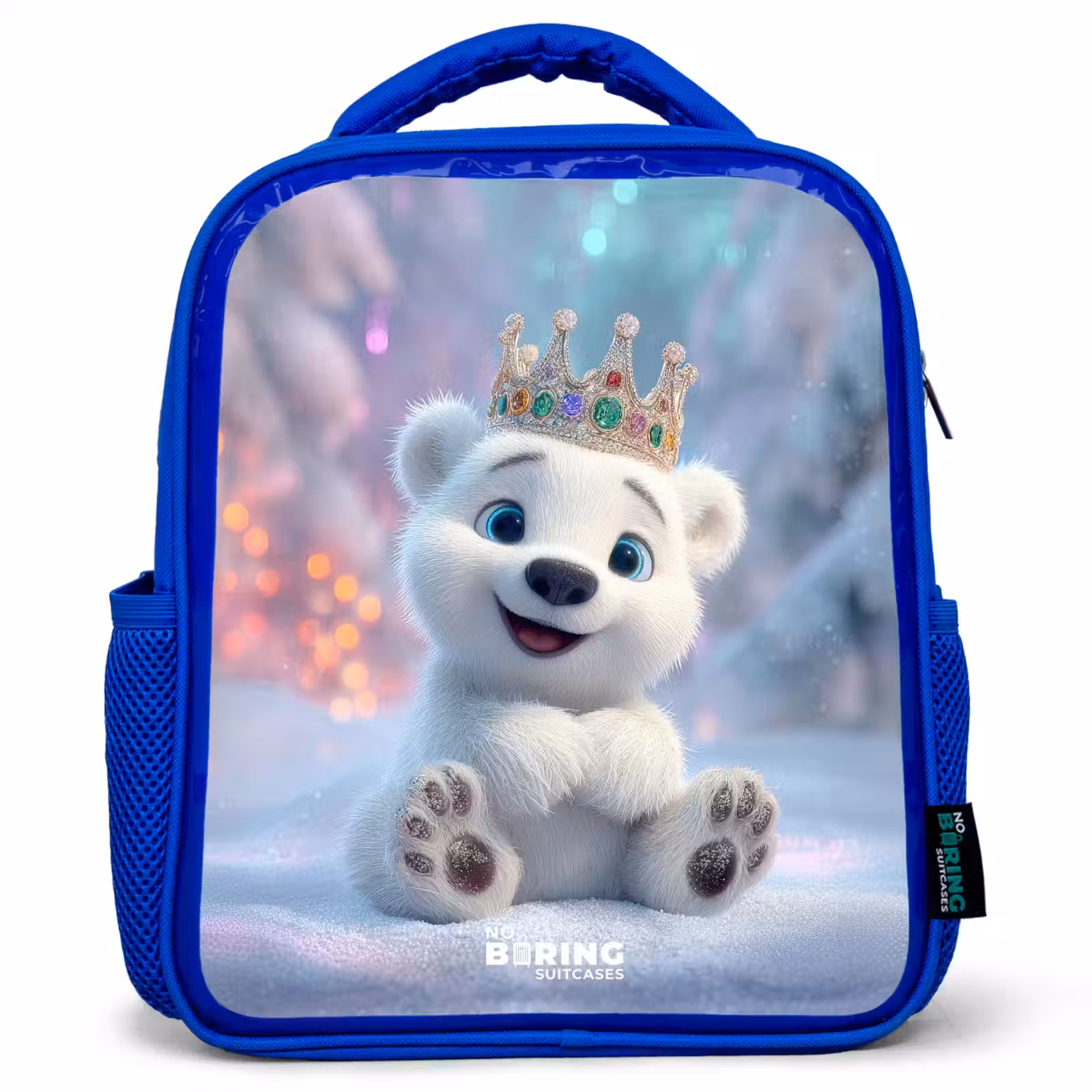 Kids backpack - Blue - Polar bear - Crown - Winter — 1