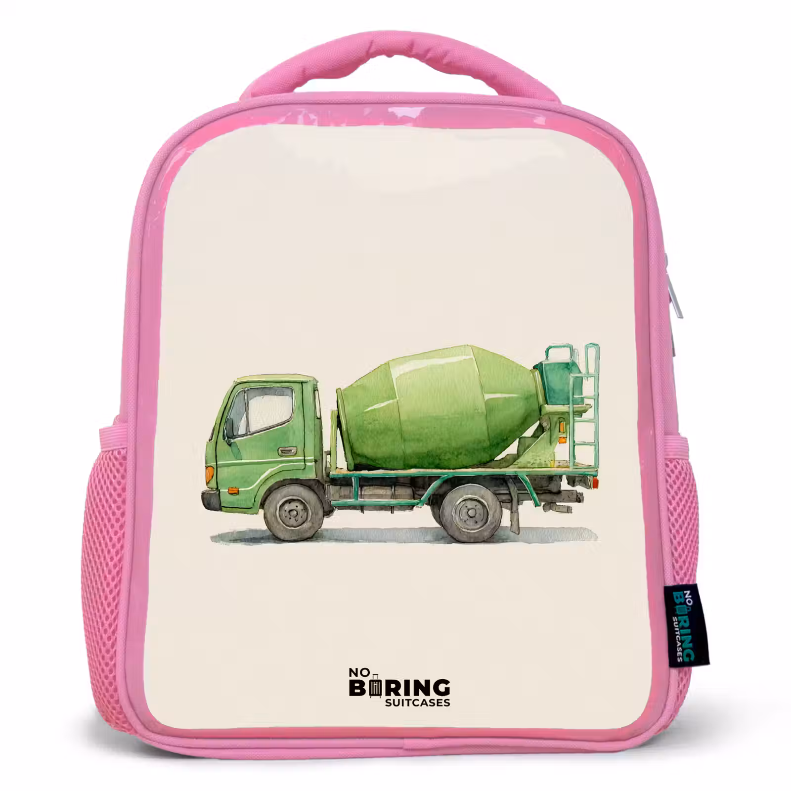 Kids backpack - Pink - Concrete mixer - Signed - Green — 1