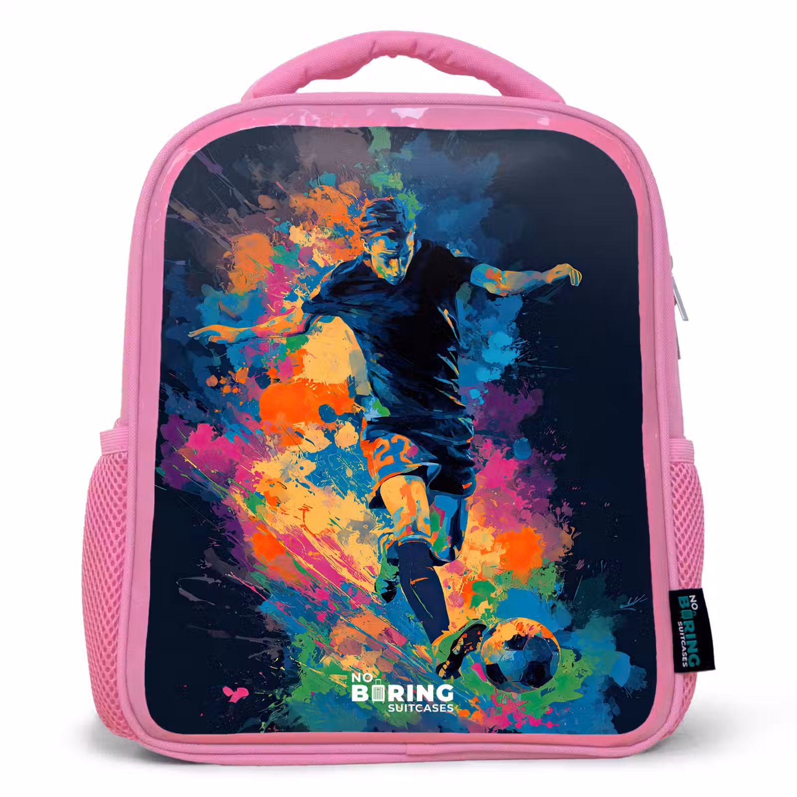 Kids backpack - Pink - Neon - Footballer - Colorful — 1