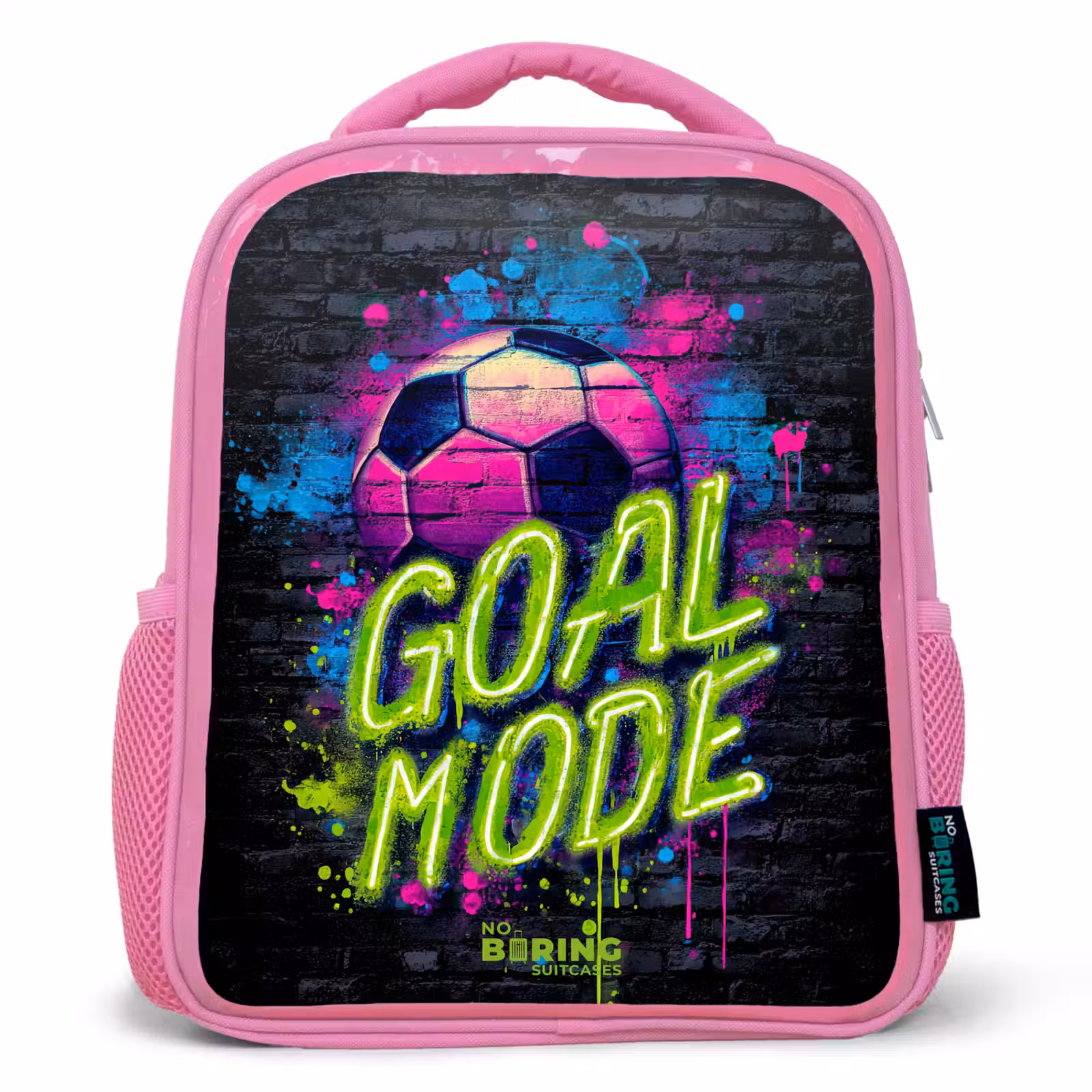 Kids backpack - Pink - Neon - Graffiti - Football - Colorful — 1