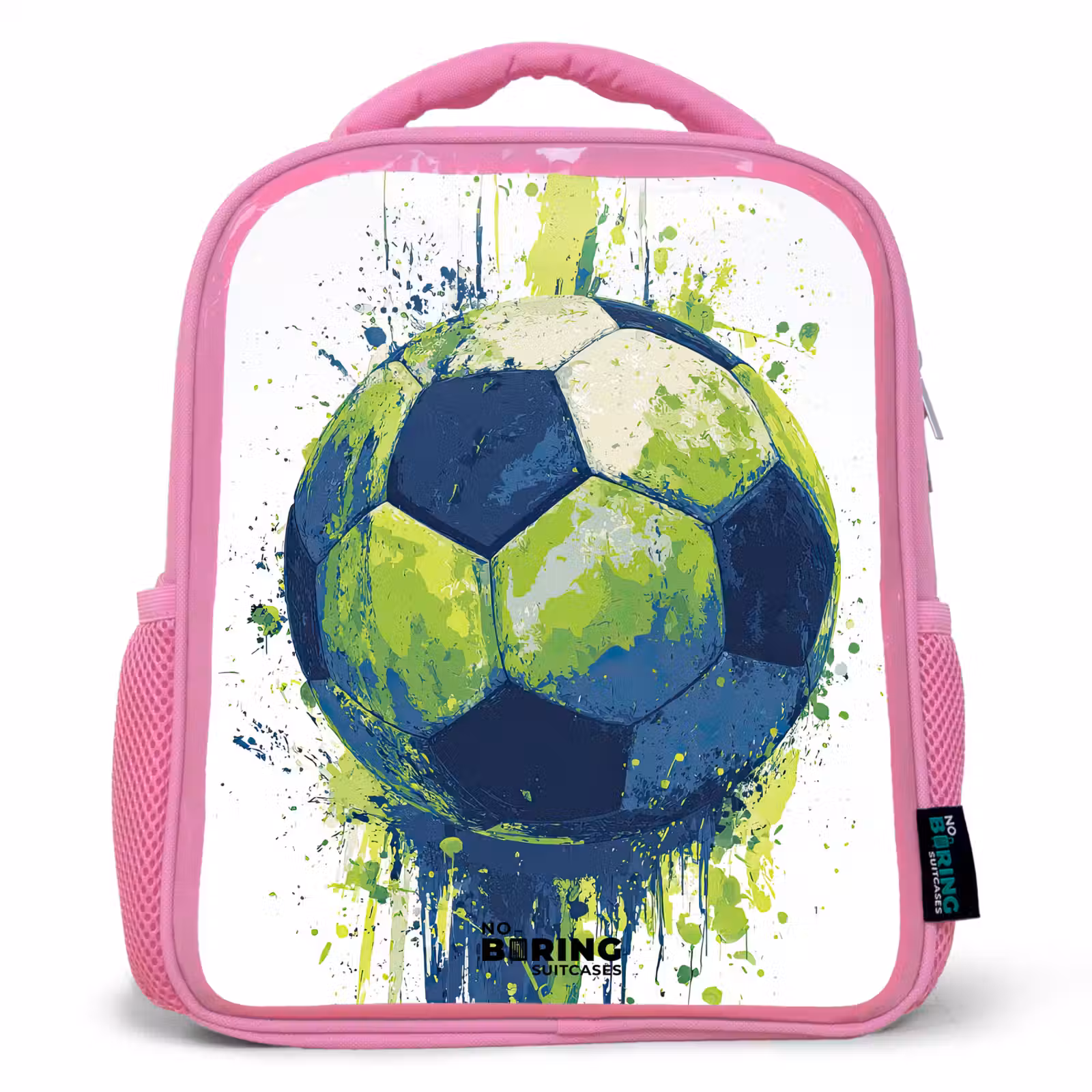 Kids backpack - Pink - Soccer - Paint - Green - Blue — 1