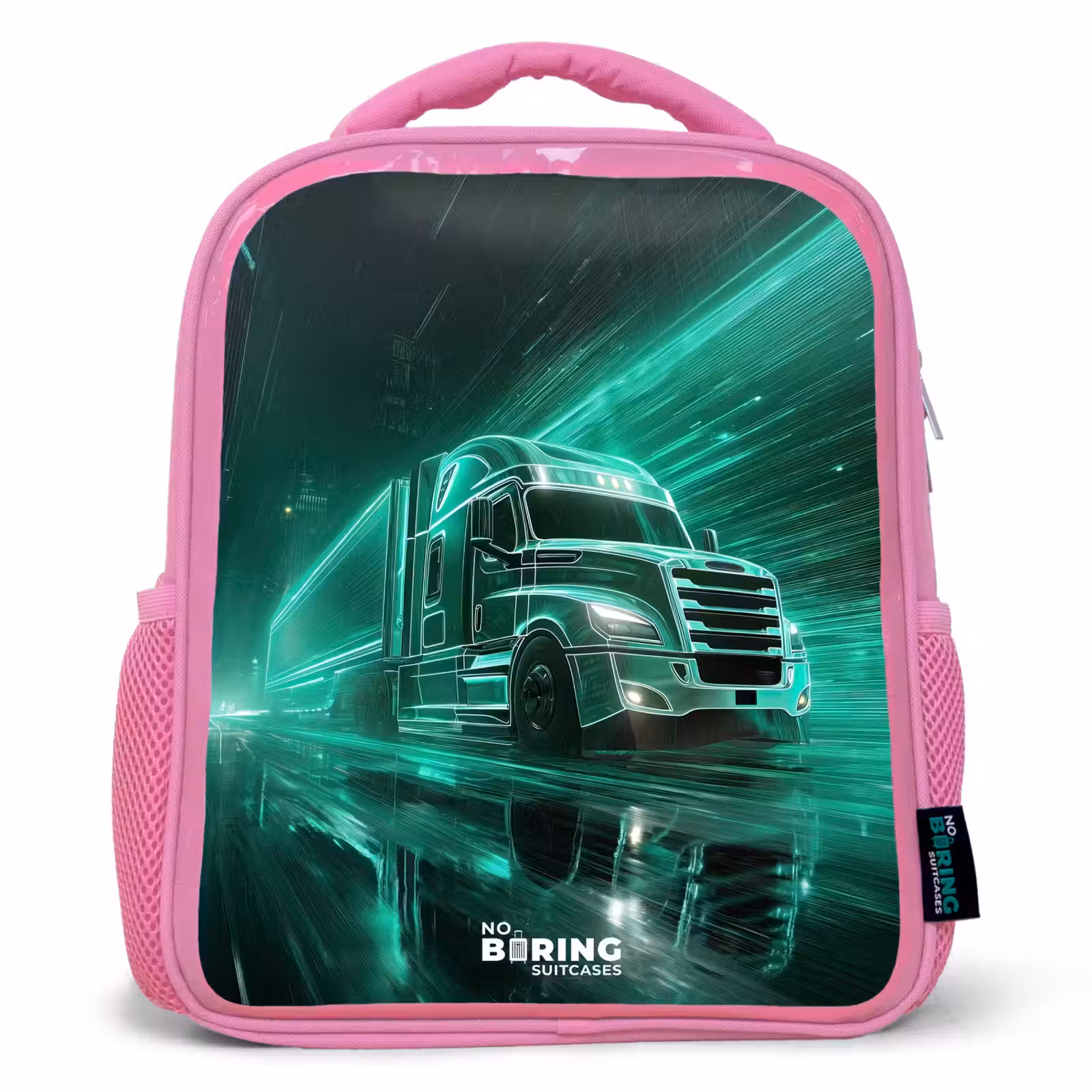Kids backpack - Pink - Truck - Neon - Green - City — 1