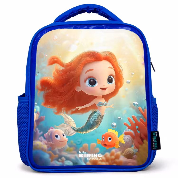 Kids backpack - Blue - Mermaid - Fish - Coral — 1
