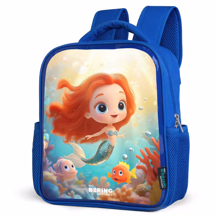 Kids backpack - Blue - Mermaid - Fish - Coral — 3