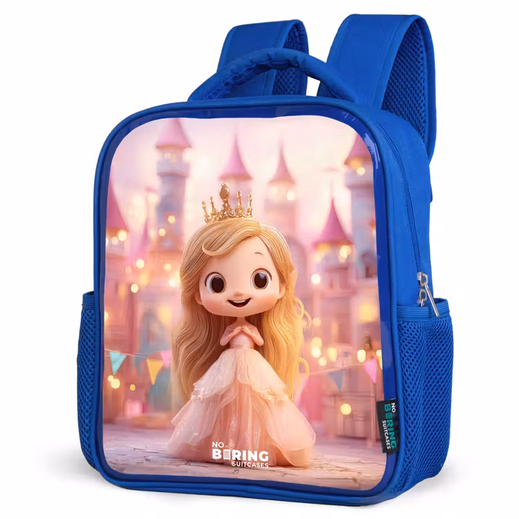 Kids backpack - Blue - Princess - Pink - Castle — 3