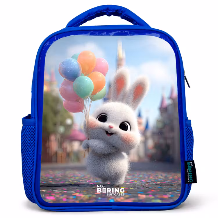 Kids backpack - Blue - Rabbit - Balloons — 1