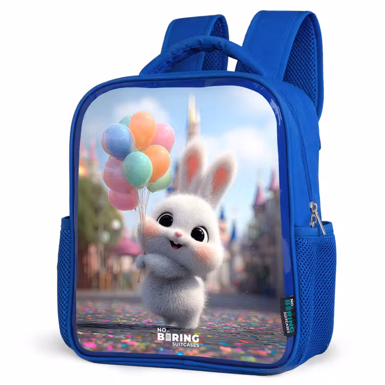 Kids backpack - Blue - Rabbit - Balloons — 3