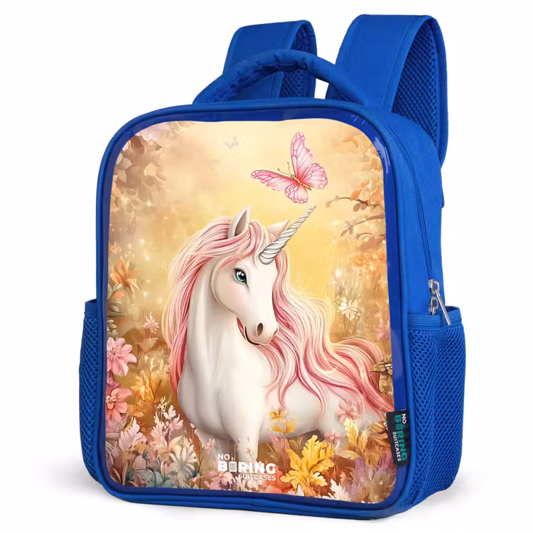 Kids backpack - Blue - Unicorn - Butterfly - Pink - Mane — 3
