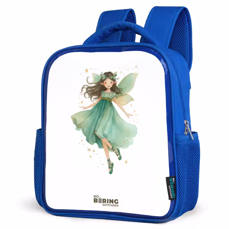 Kids backpack - Blue - Floating green elf — 3
