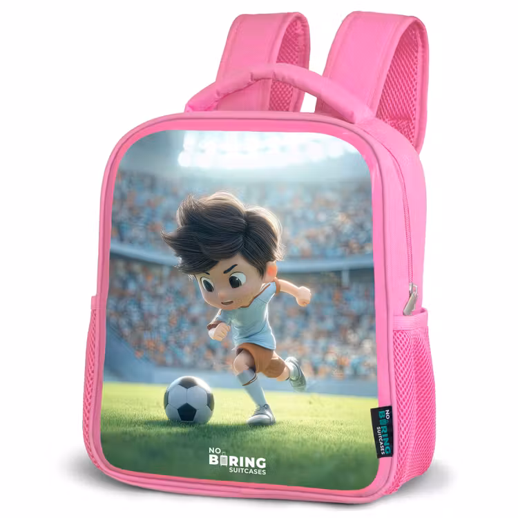 Kids backpack - Pink - Boy - Soccer - Stadium - Sunlight — 4