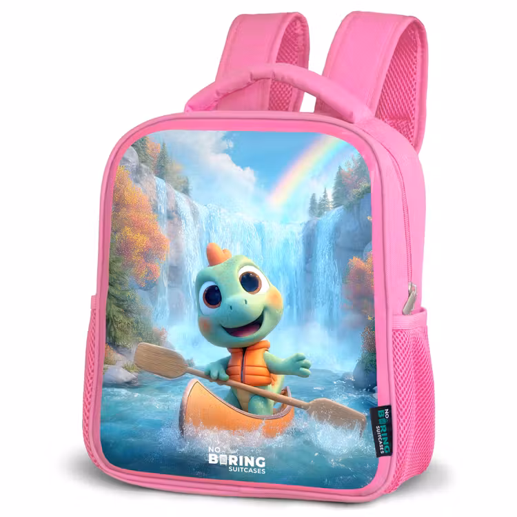 Kids backpack - Pink - Dino - Nature - Waterfall — 4