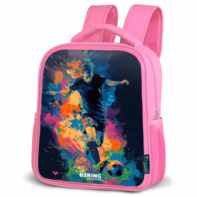 Kids backpack - Pink - Neon - Footballer - Colorful — 4