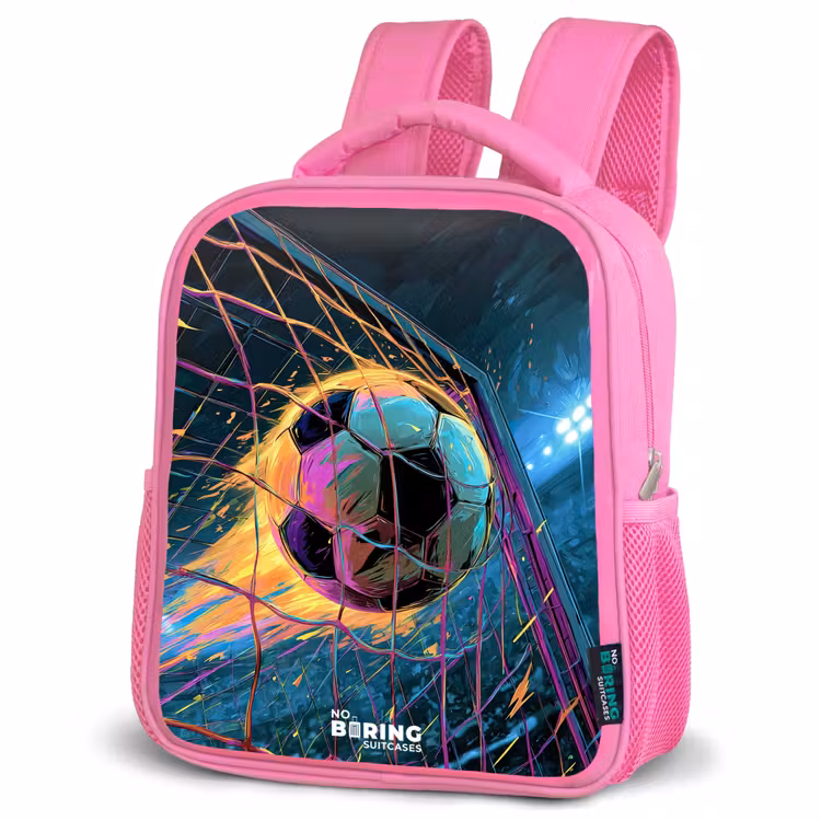 Kids backpack - Pink - Neon - Net - Football - Colorful — 4