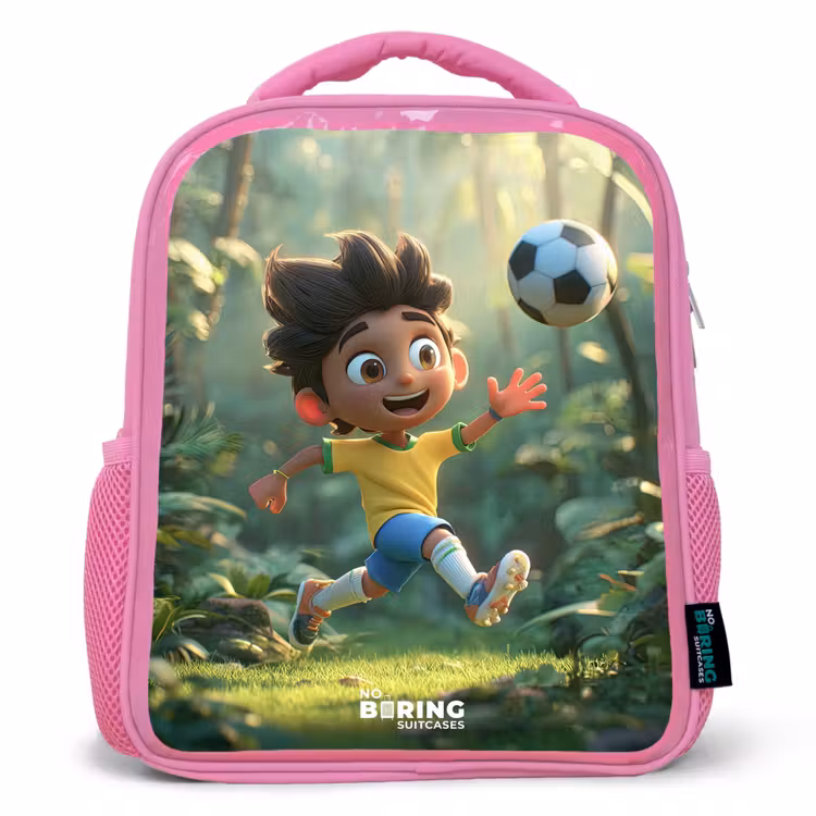 Kids backpack - Pink - Soccer - Boy - Forest — 1