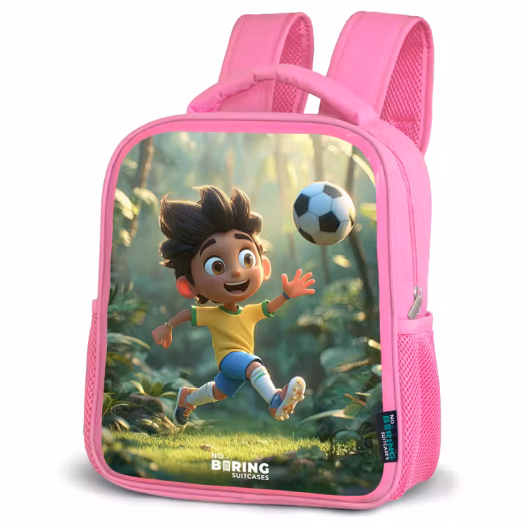 Kids backpack - Pink - Soccer - Boy - Forest — 4