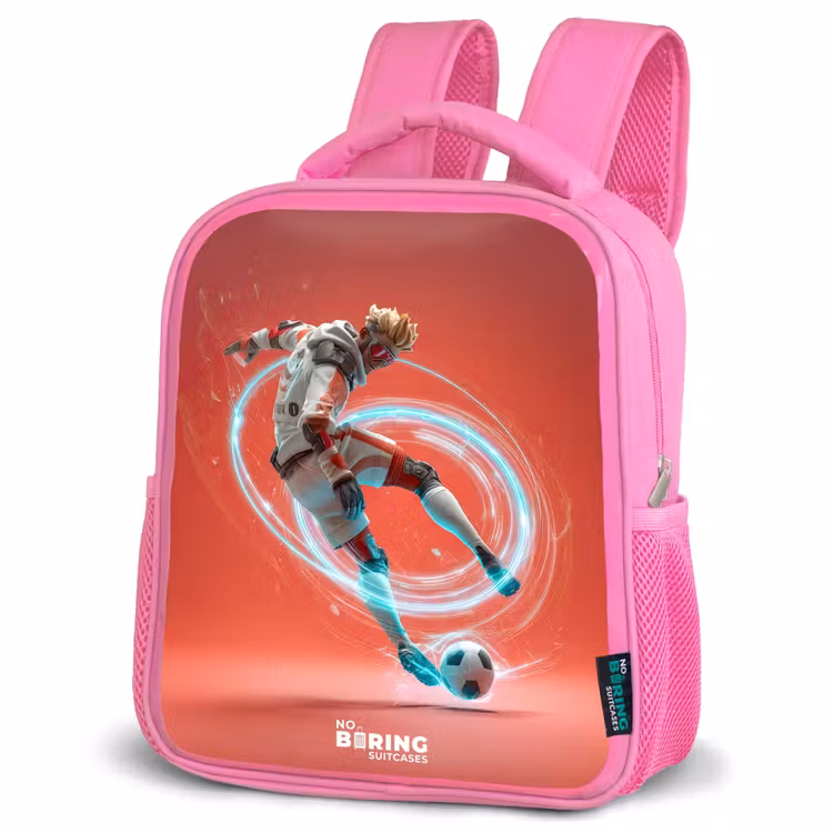 Kids backpack - Pink - Soccer - Boy - Red - Light Circle — 4