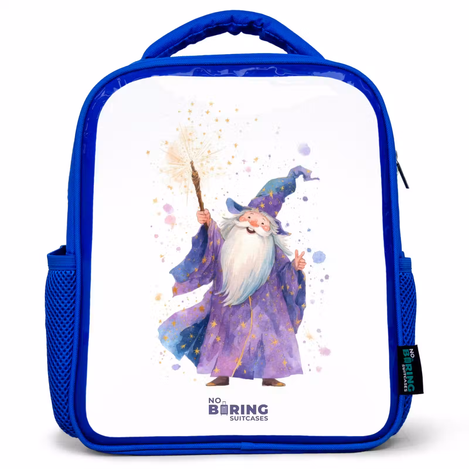 Kids backpack - Blue - Old magician with staff — 1