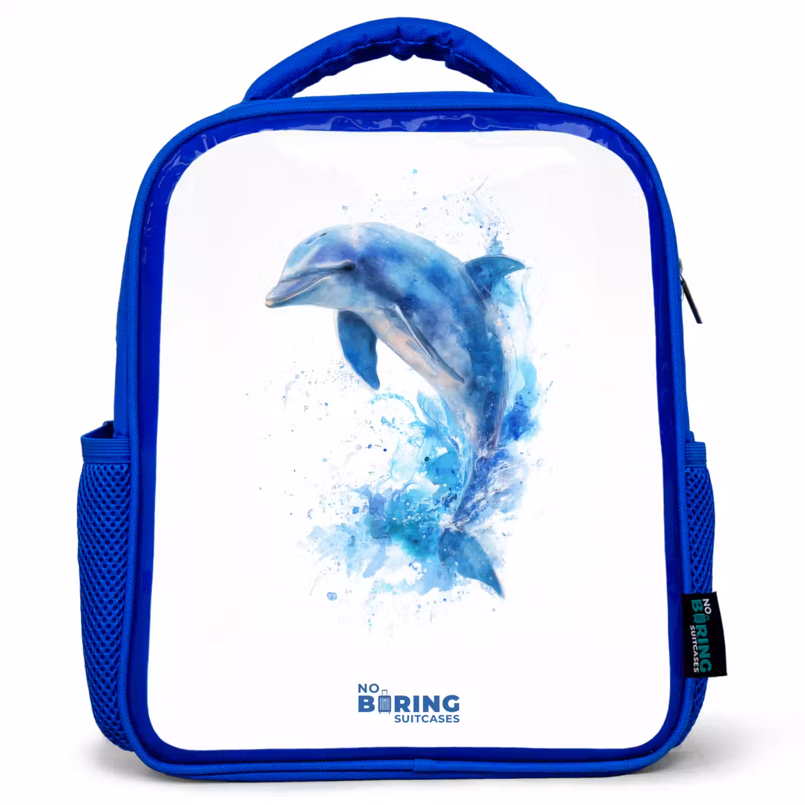 Kids backpack - Blue - Jumping blue dolphin — 1