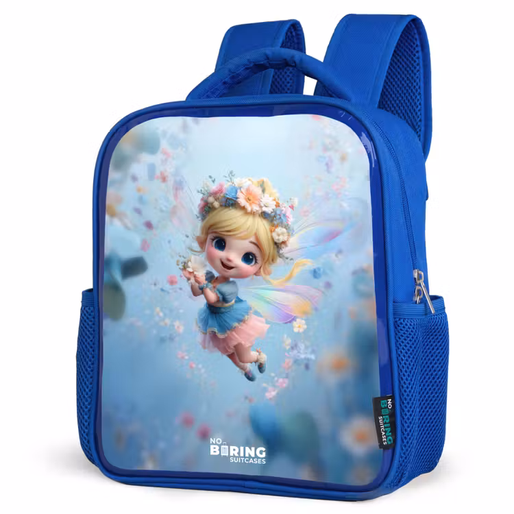 Kids backpack - Blue - Butterfly Fairy in Flower Air — 3