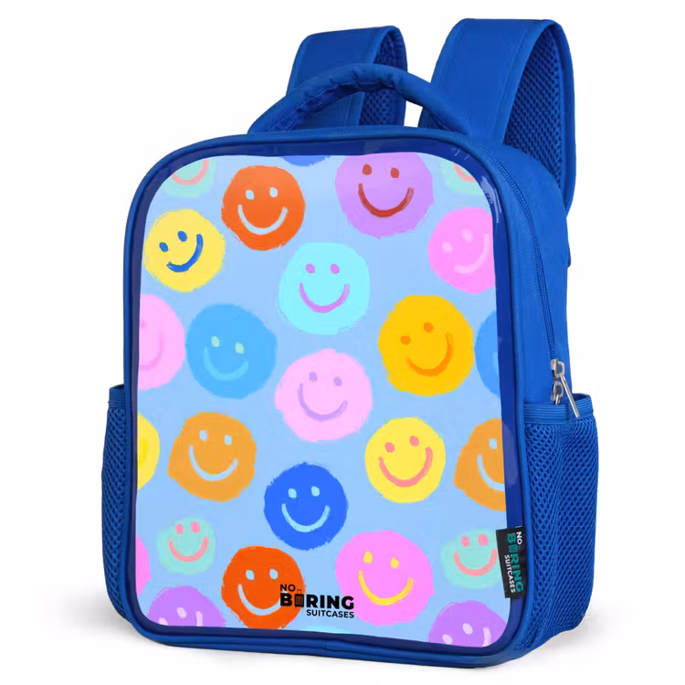 Kids backpack - Blue - Cheerful pattern of smileys — 3