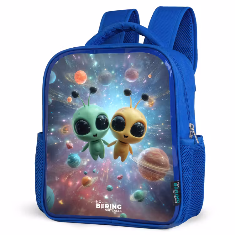 Kids backpack - Blue - Merry alien friends — 3