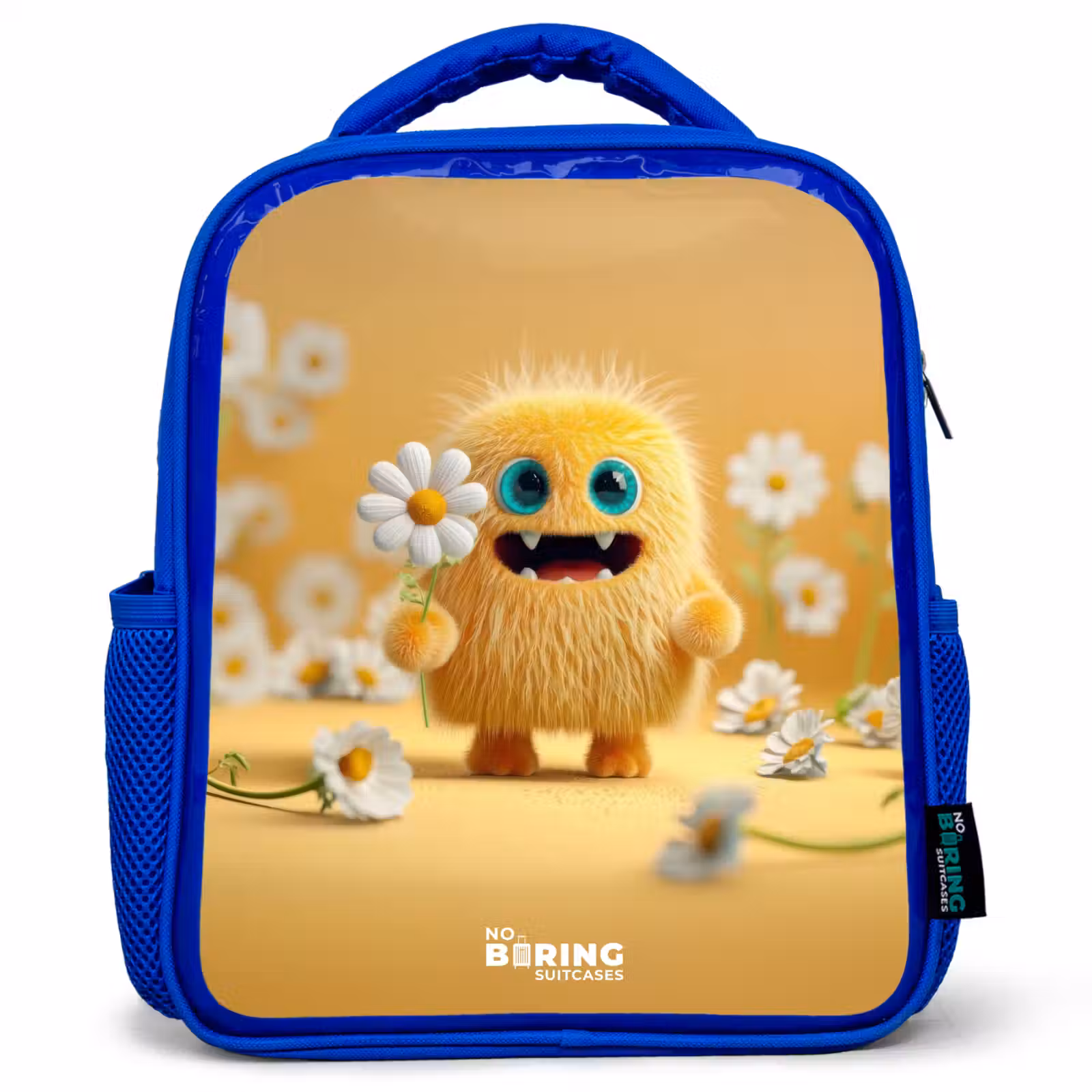 Kids backpack - Blue - Monster - Creature - Flower - Yellow — 1