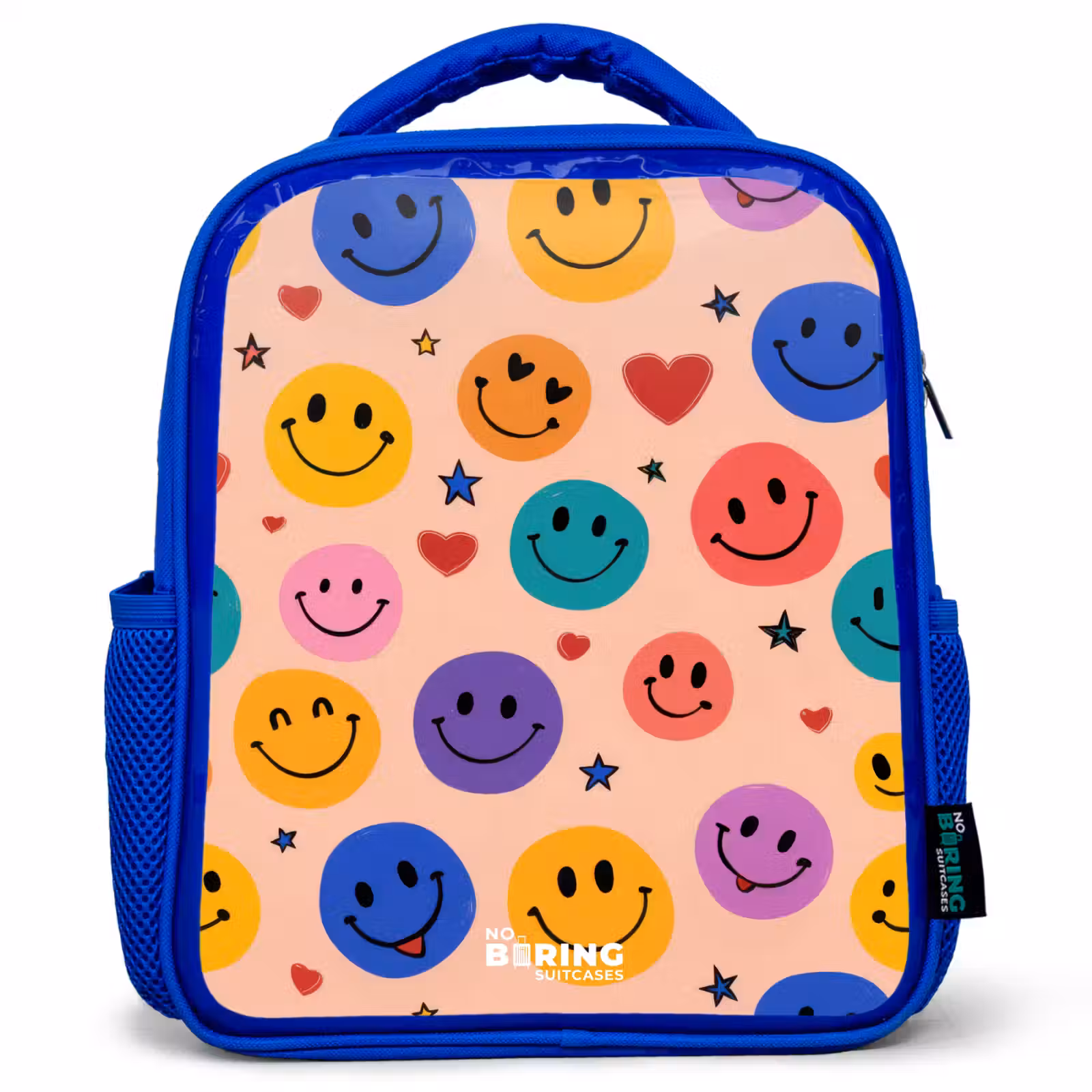 Kids backpack - Blue - Cheerful Smiley Pattern — 1