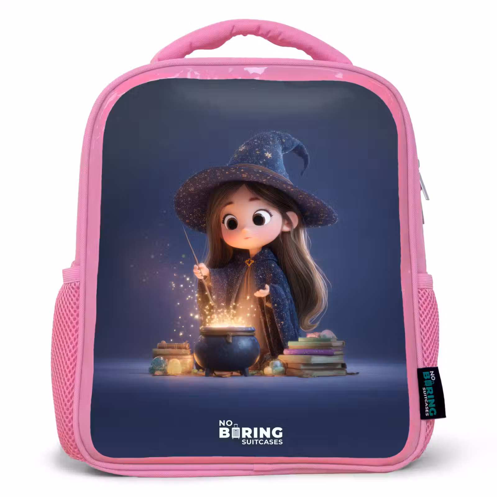 Kids backpack - Pink - Enchanted girl with cauldron — 1