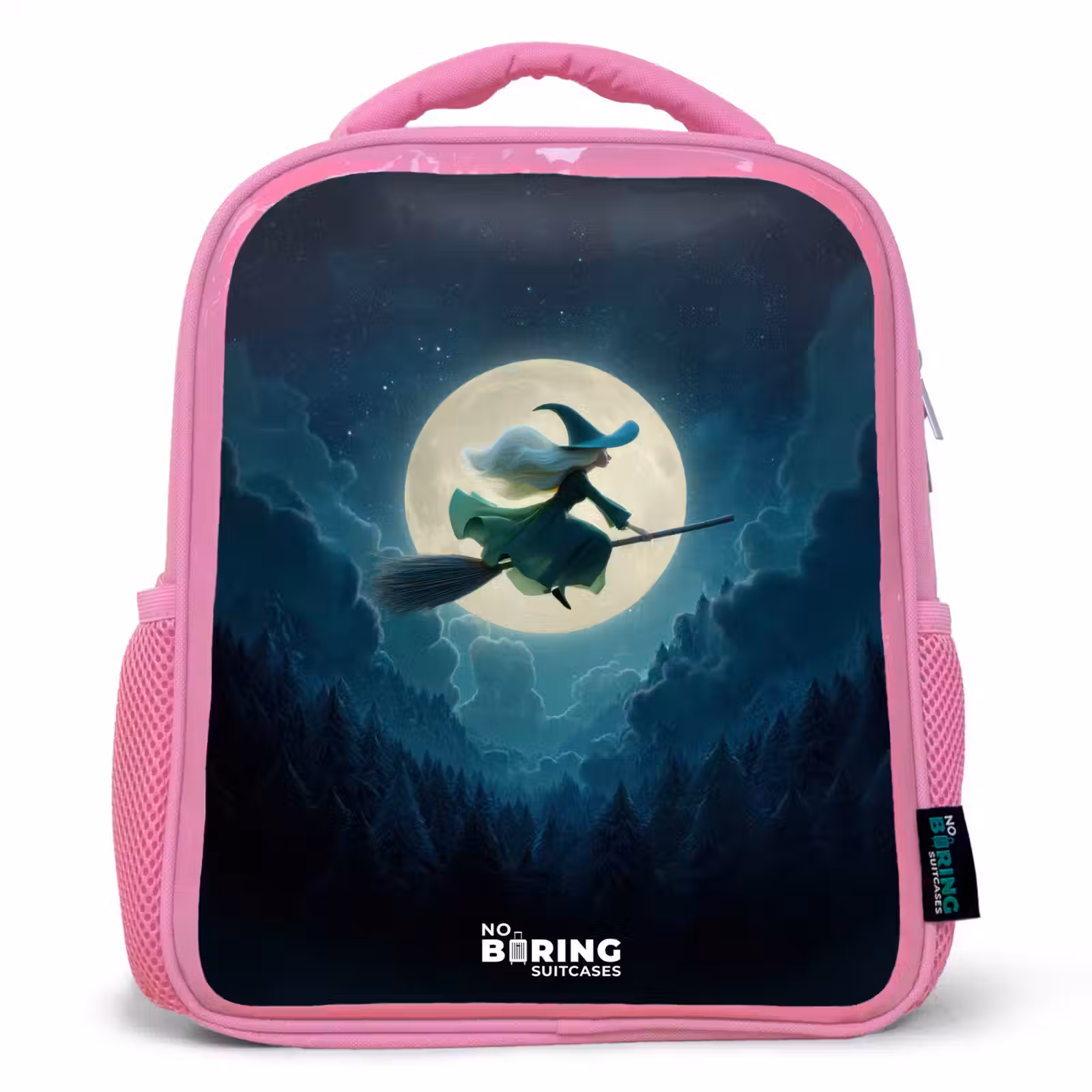 Kids backpack - Pink - Witch in Moonlight Flight — 1