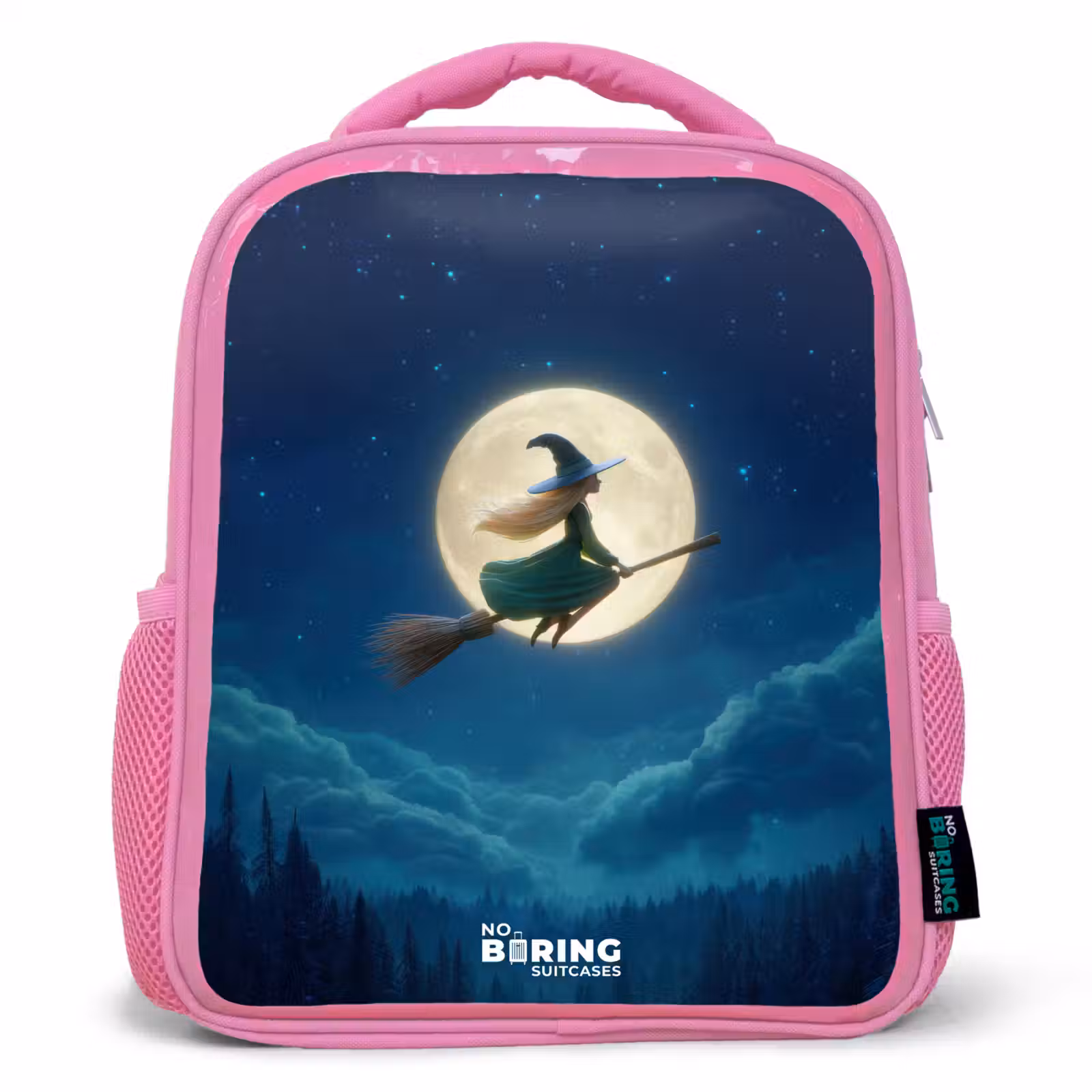 Kids backpack - Pink - Night Flight over the Forest — 1