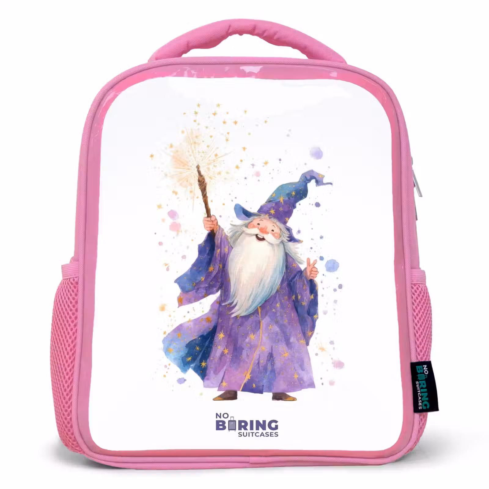 Kids backpack - Pink - Old magician with staff — 1